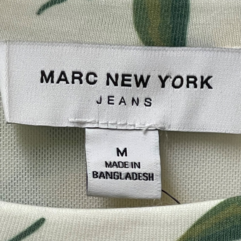 Marc New York Shirt Women's Medium Lemon‎ Print Cropped Bubble Sleeveless Top - Picture 2 of 13